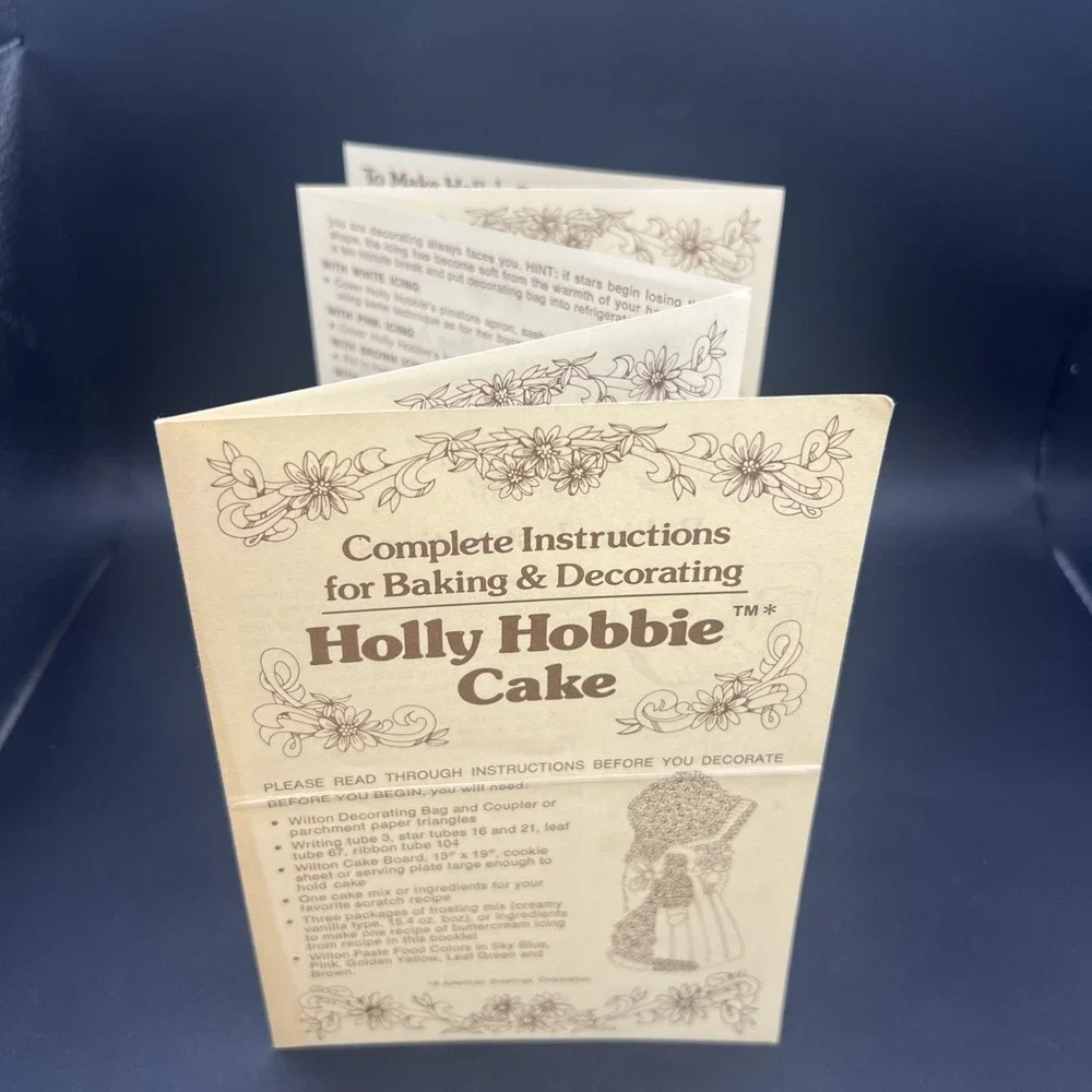 1976 Wilton Complete Instructions Baking Decorating Holly Hobbie Cake Foldout